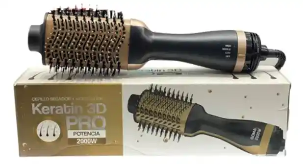 Cepillo Secador Keratina 3d Pro De Pelo Y Estilizador 2000w