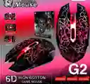 Mouse Usb Optical 3600 Dpi Gamer G2 Led Rgb 6 Botones Ergonomico