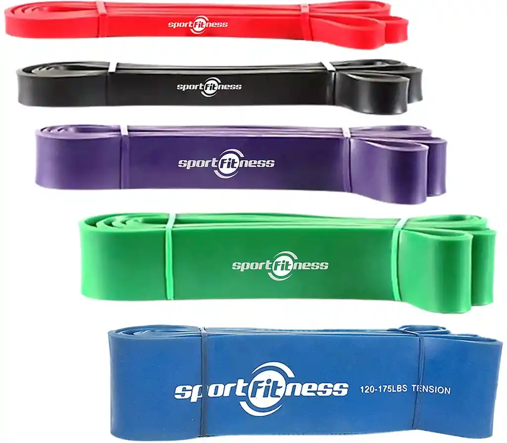 Kit 5 Pzs Banda Poder Elástica Sportfitness Tonificacion Gym