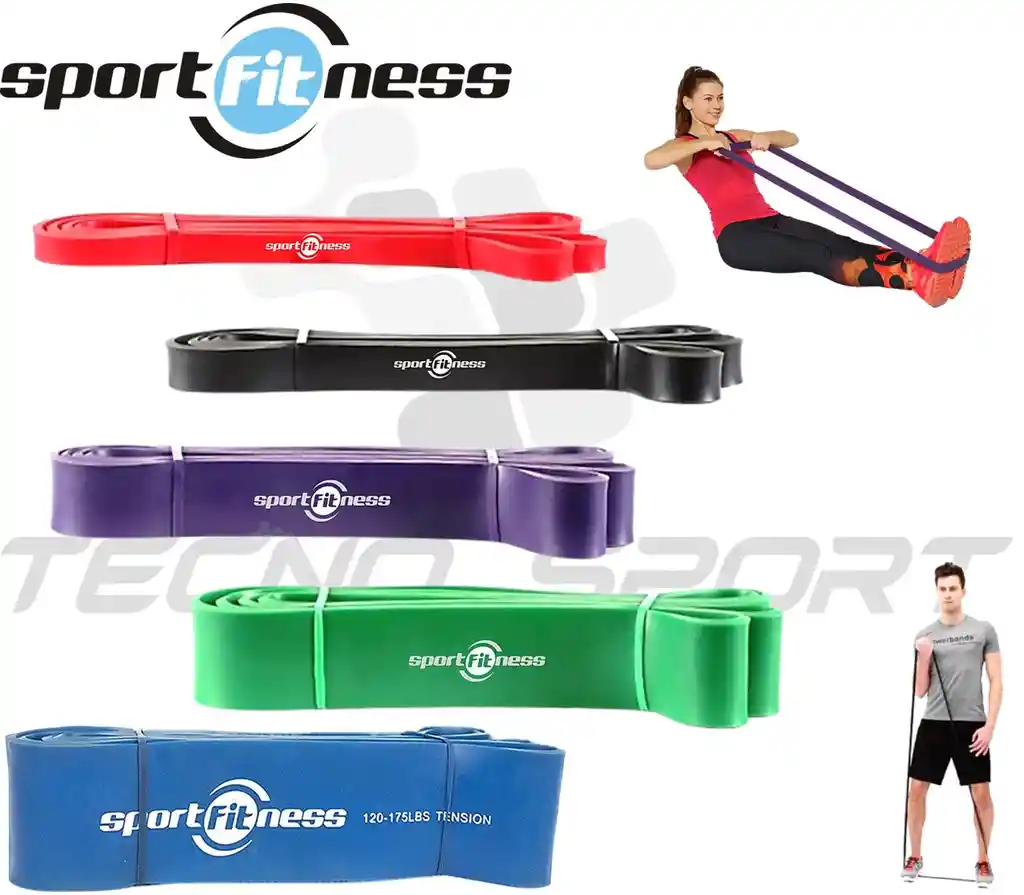 Kit 5 Pzs Banda Poder Elástica Sportfitness Tonificacion Gym