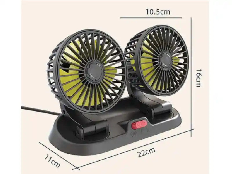 Mini Ventilador Doble Refrigerante Para Auto