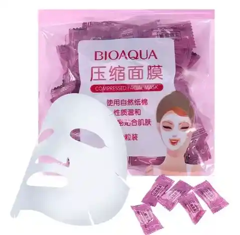 Mascarilla Comprimida De Algodon Para Rotro Cara Skin Care Bioaqua