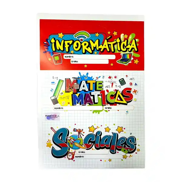 Stickers Rótulos Adhesivos Materias Escolares Para Marcar Cuadernos