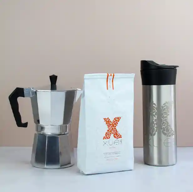 Kit Origen, Moka Cafetera, Termo De Acero- Regalos