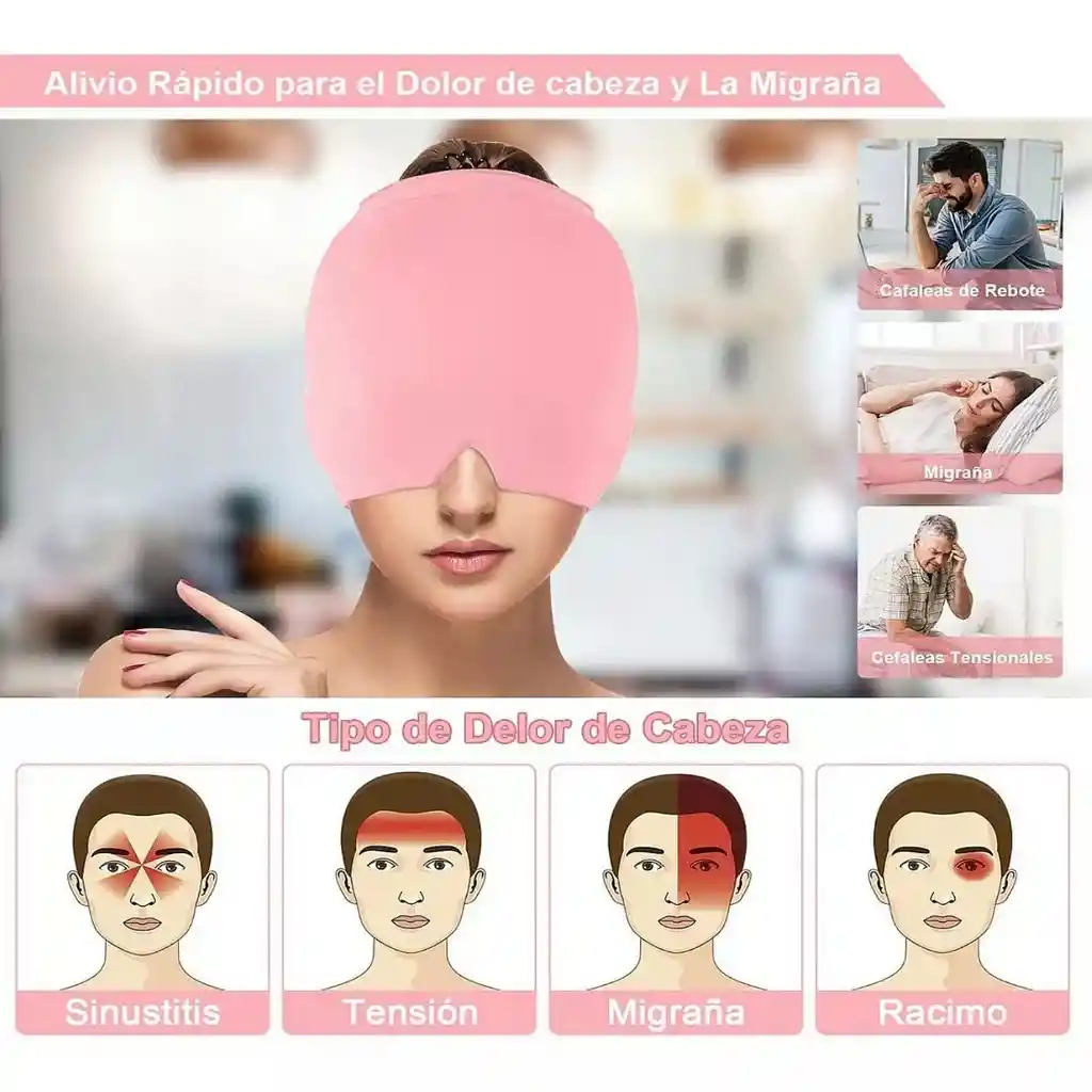 Mascara O Gorro Térmico Para El Dolor De Cabeza Y Migraña