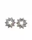 Aretes En Acero Plateados Diseño Estrella Con Circones