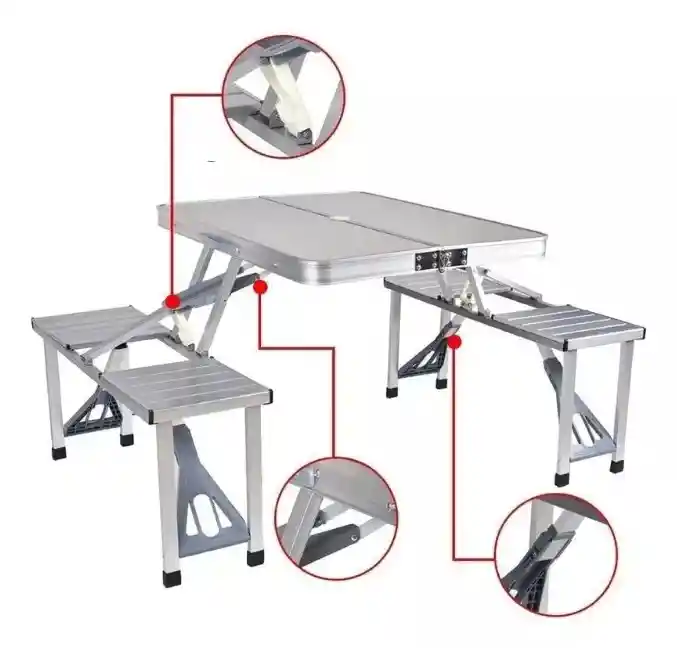 Mesa Plegable Con Sillas Para Exteriores Picnic Camping Estuche