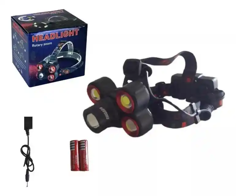 Linterna Minera 5 Focos Frontal Led Recargable Zoom Cabeza