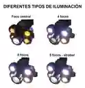 Linterna Minera 5 Focos Frontal Led Recargable Zoom Cabeza