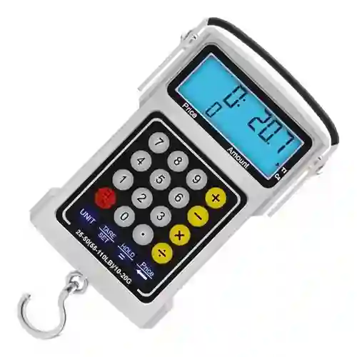 Báscula Gramera Digital Colgante Multifuncional 50 Kilos 20gr A 50kg Con Estuche