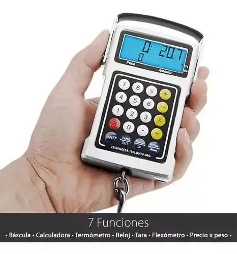 Báscula Gramera Digital Colgante Multifuncional 50 Kilos 20gr A 50kg Con Estuche