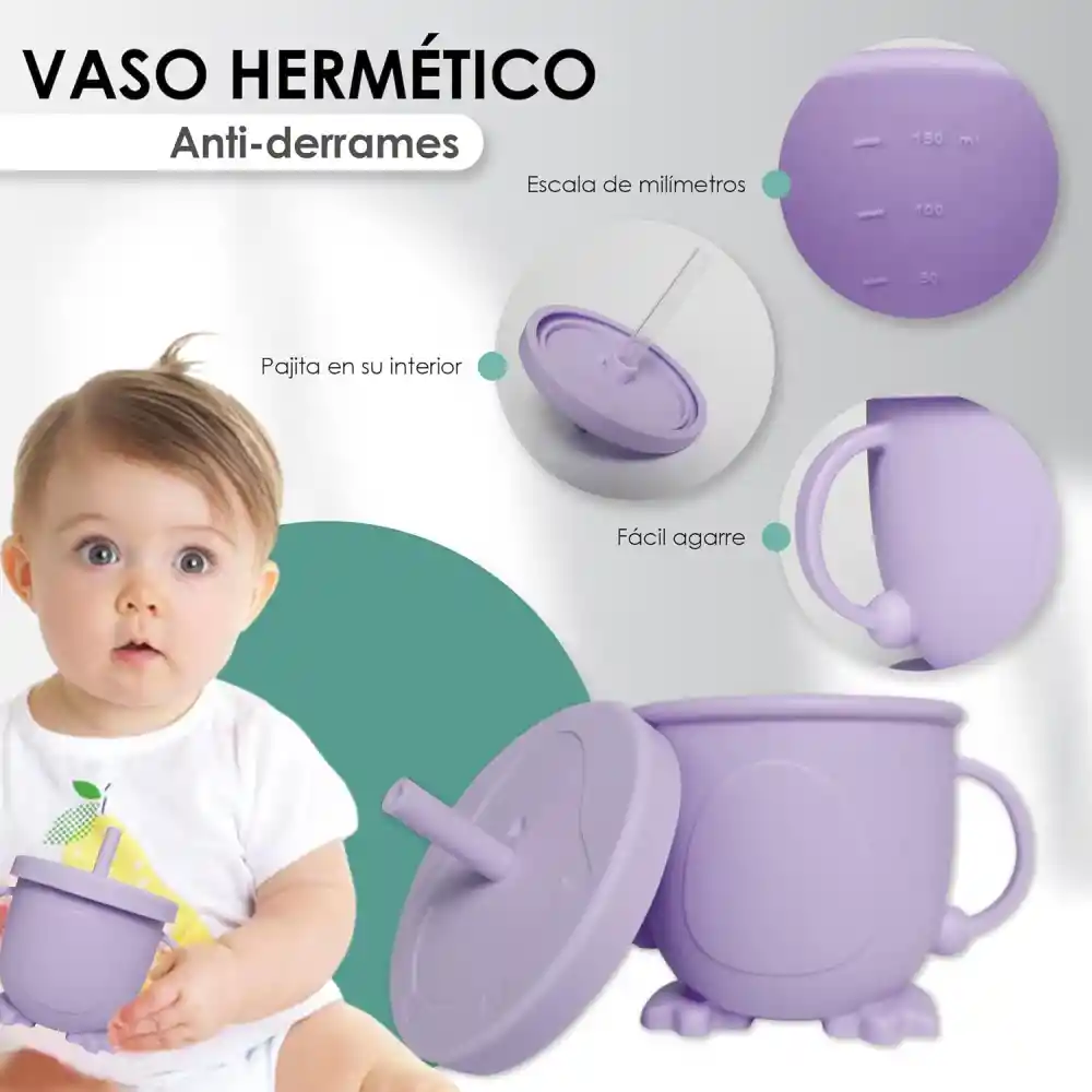 Set Vajilla En Silicona Para Bebe Cubiertos 5 Piezas Sin Bpa