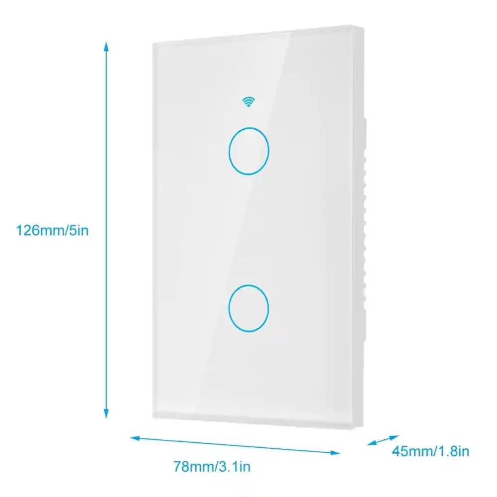 Interruptor Wifi Tactil Inteligente Alexa Google Home 2 Vias