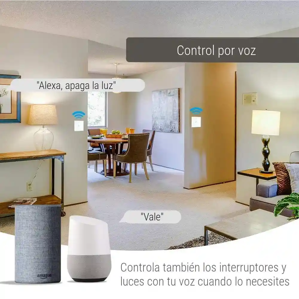 Interruptor Wifi Tactil Inteligente Alexa Google Home 1 Via
