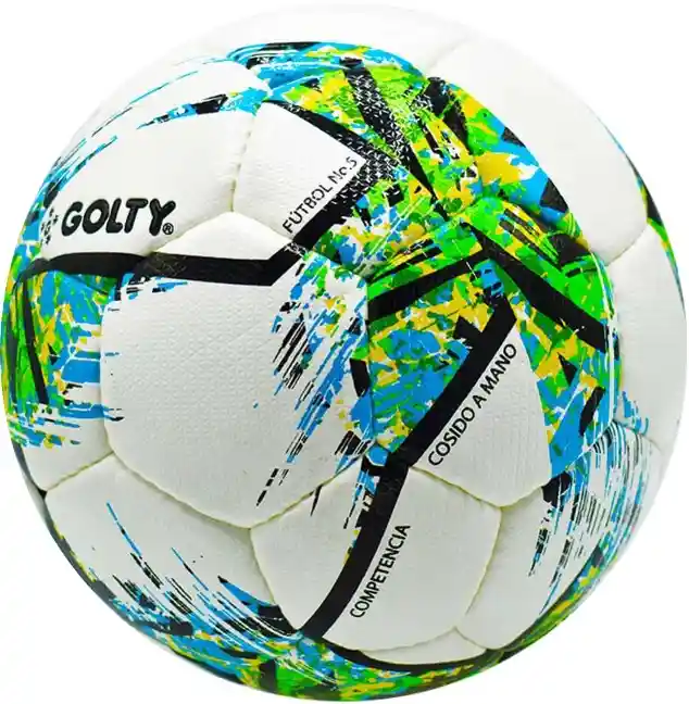 Balon De Futbol Competencia Golty Fgc Cosido A Mano Color Verde