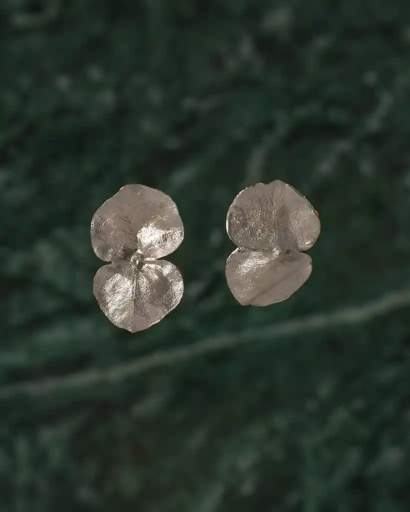 Aretes Topo Eucalipto Plata Ecológica