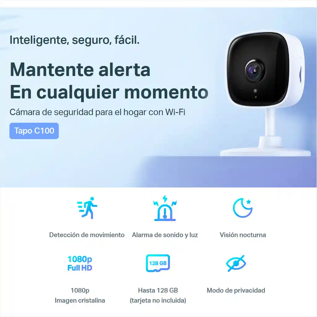 Cámara Ip Día Noche Audio 1080p Tp-link Tapo C100 + Micro 64gb