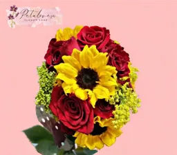 Flores Bouquet Rosas Y Girasoles