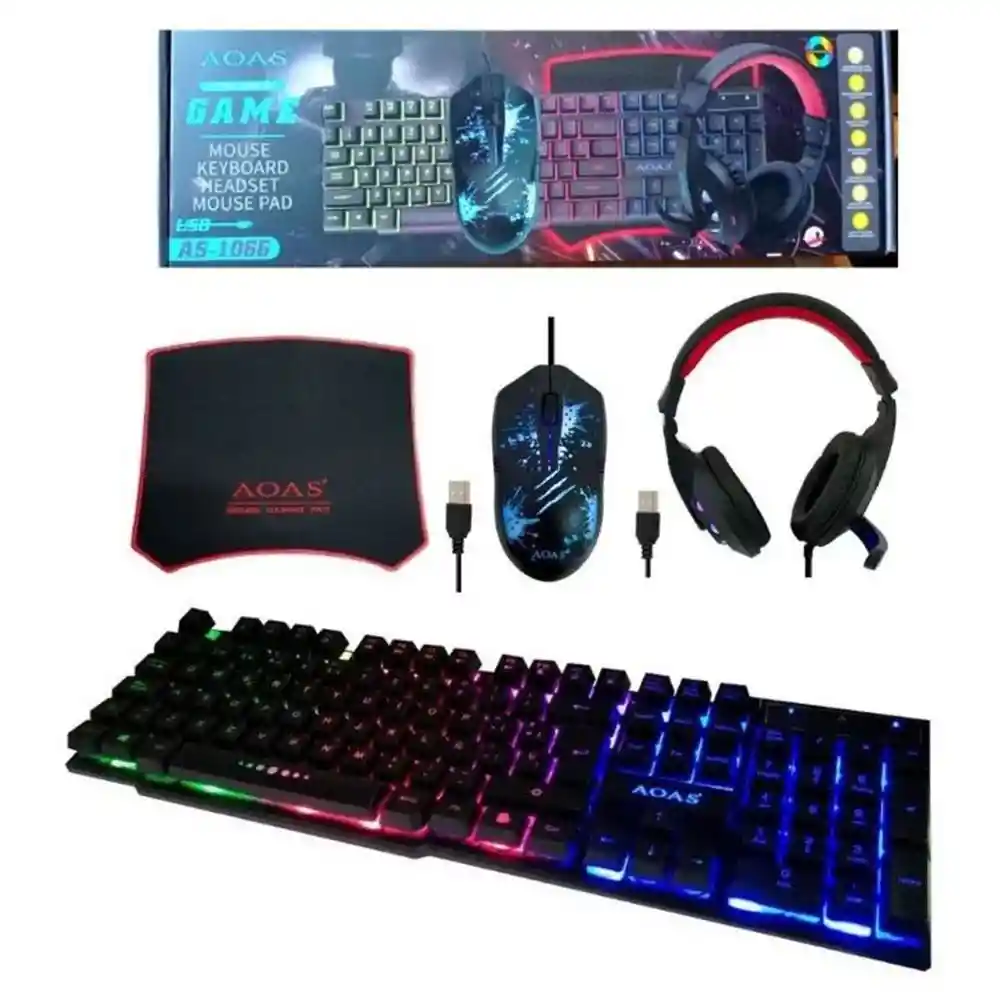 Kit Gamer (teclado+balaca+mouse+pad)