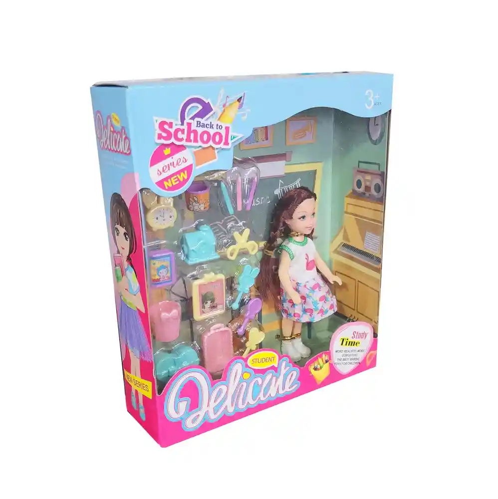 Muñeca Escuela Utiles Acces Juguete Interactivo Clases Niñas
