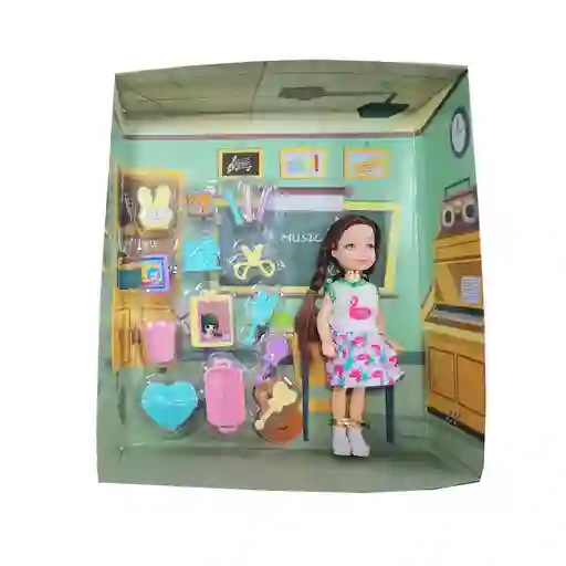 Muñeca Escuela Utiles Acces Juguete Interactivo Clases Niñas
