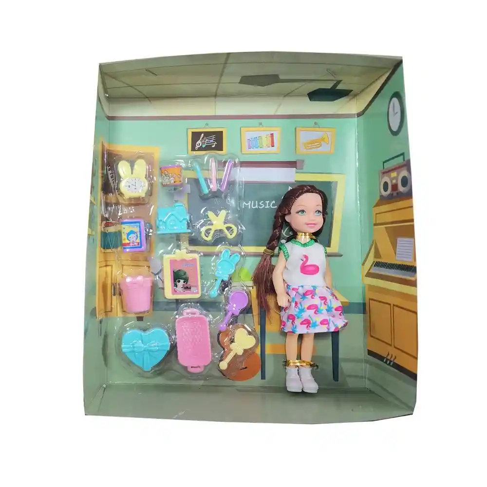 Muñeca Escuela Utiles Acces Juguete Interactivo Clases Niñas