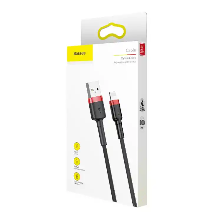 Cable Para Iphone De Uso Rudo 1m Carga Rápida Negro