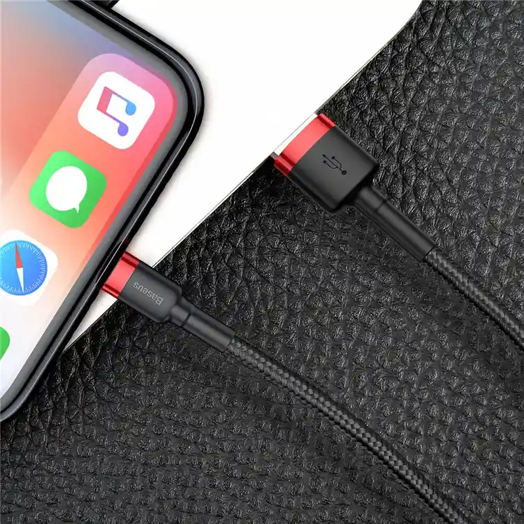 Cable Para Iphone De Uso Rudo 1m Carga Rápida Negro