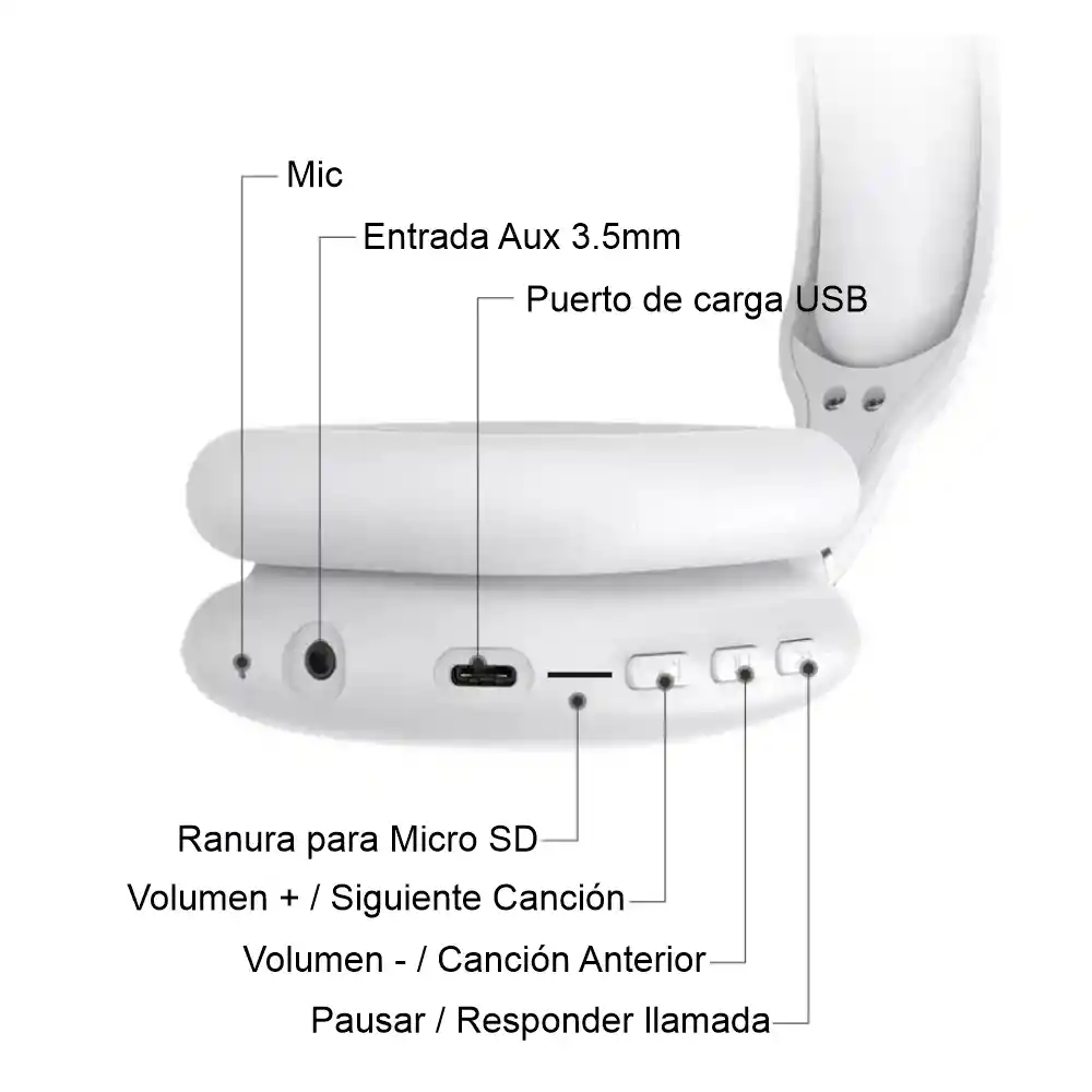 Audifonos Inalambricos Bluetooth Over Ear Diadema Estereo P9 - Verde