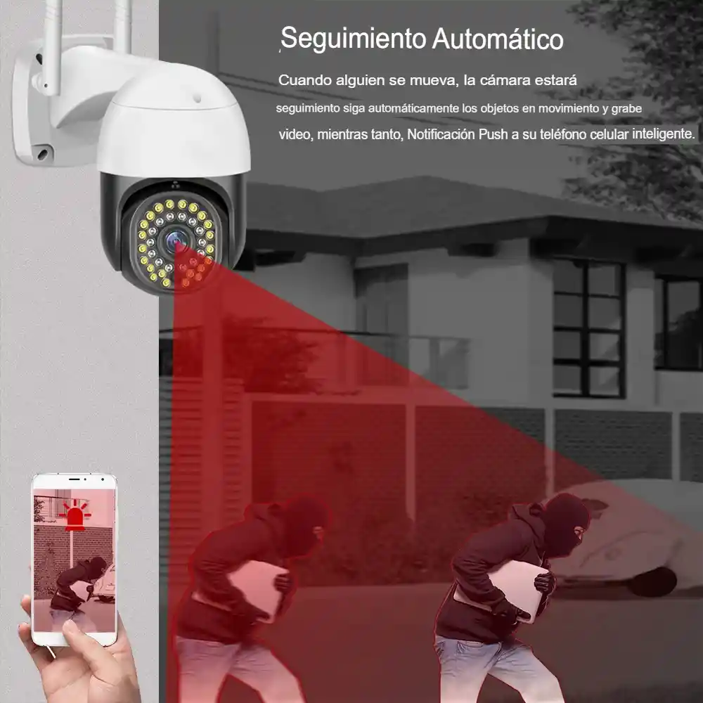 Cámara Seguridad Exterior Domo Ptz Wifi 1080p Infrarroja Q80