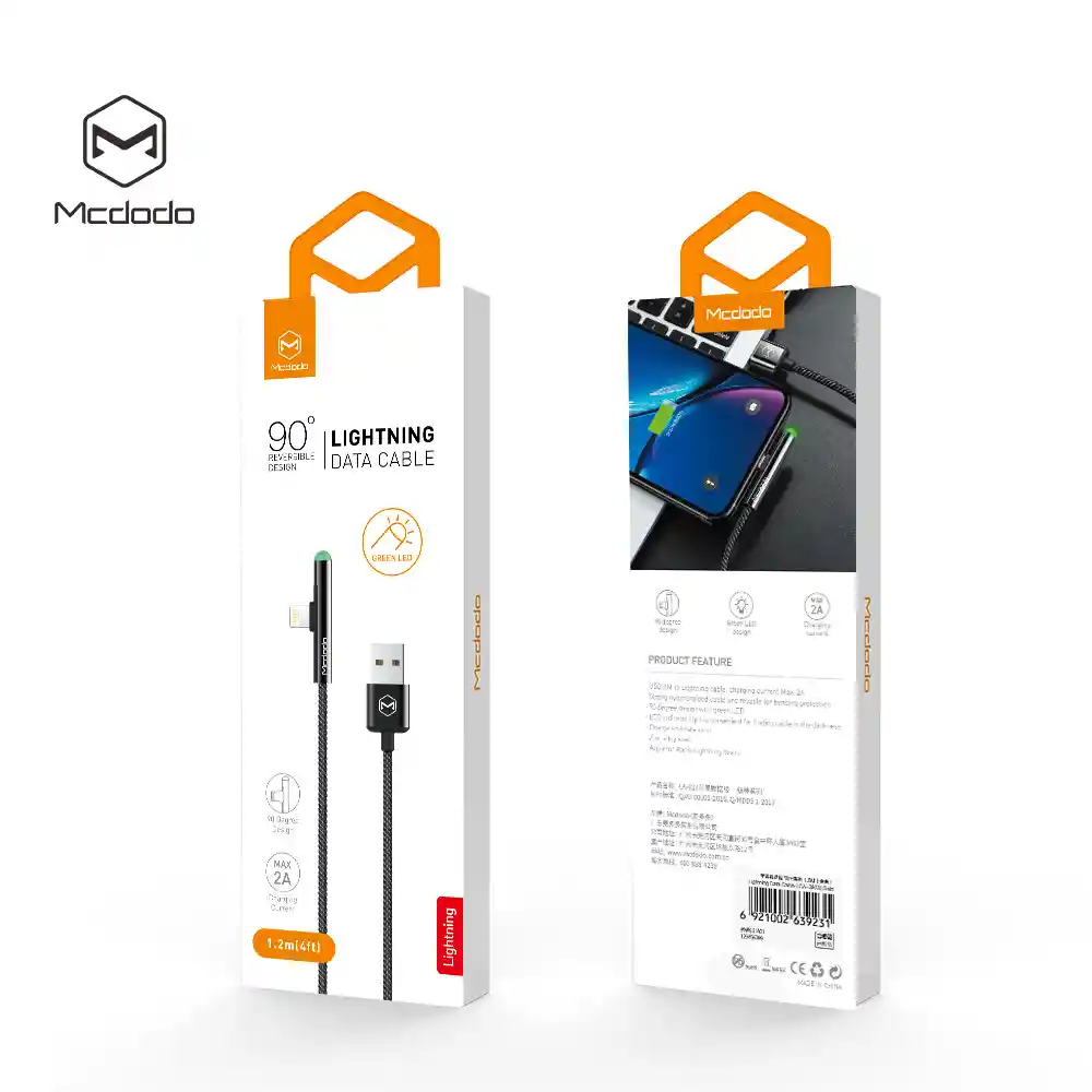 Cable Para Iphone Gamer 1.8m Carga Rápida Uso Rudo Mcdodo