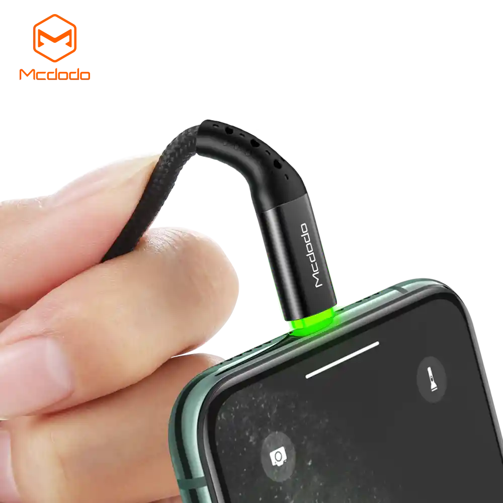 Cable Para Iphone 1.8m Led Inteligente Con Led Uso Rudo Mcdodo