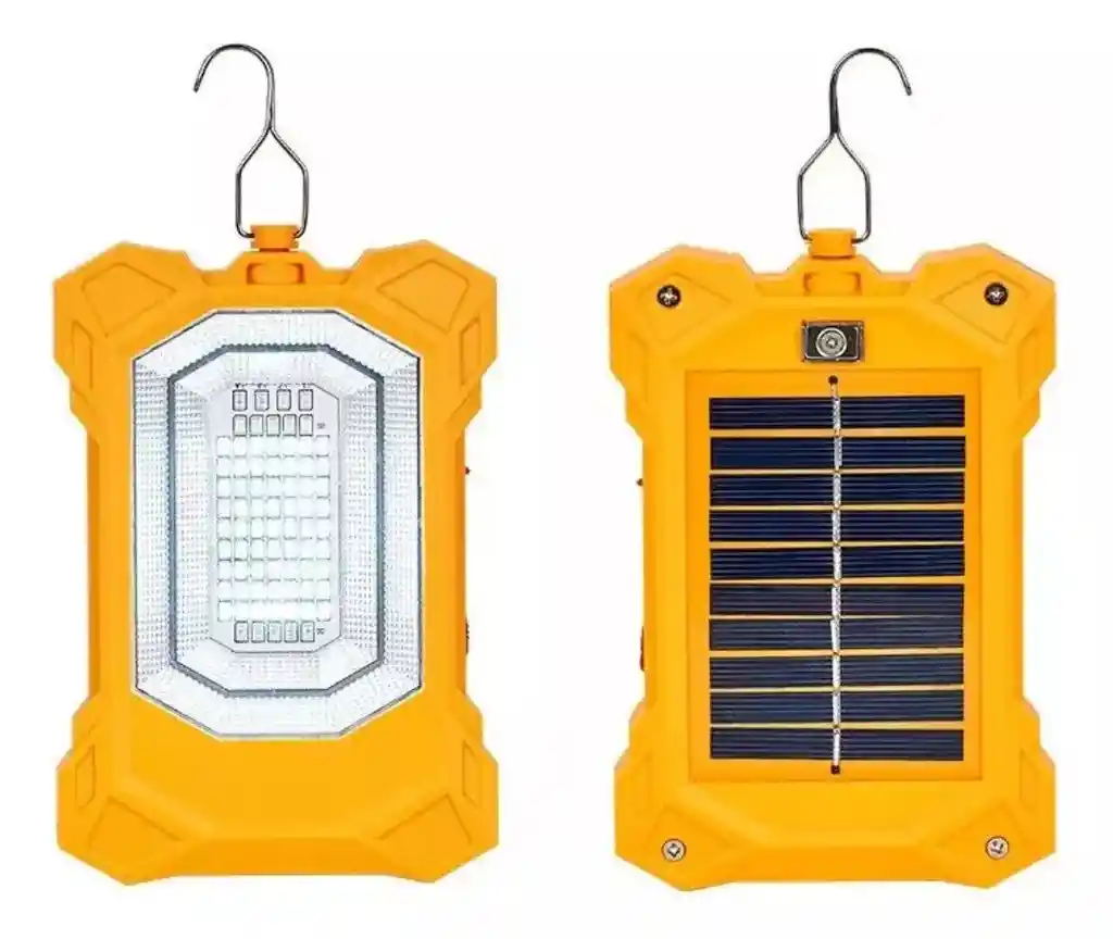 Lampara Reflector Led Solar 53w 63 Led Para Acampar Gancho