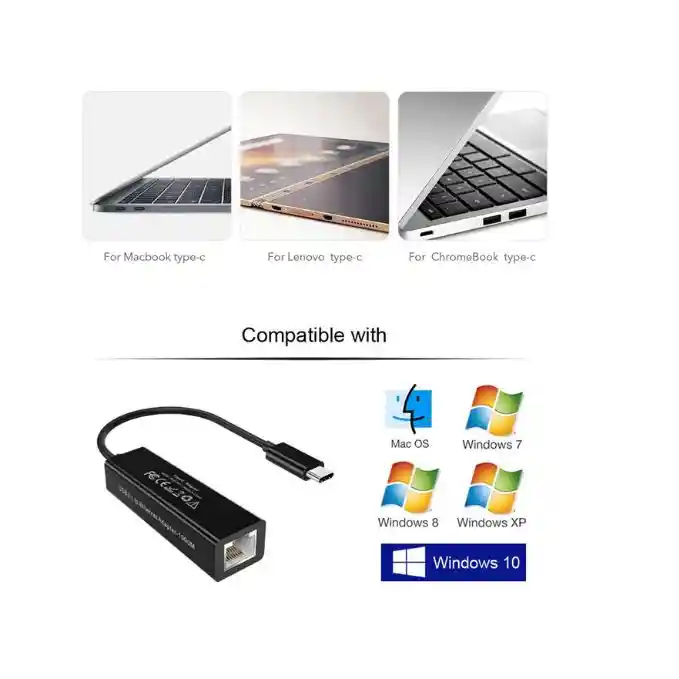 Adaptador Usb C A Ethernet Negro