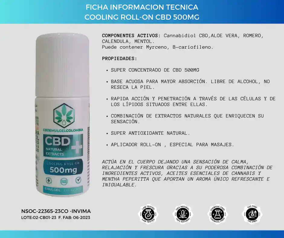 Tres Productos Aceite Cbd 5% 15ml + Roll-on + Emulgel Cbd
