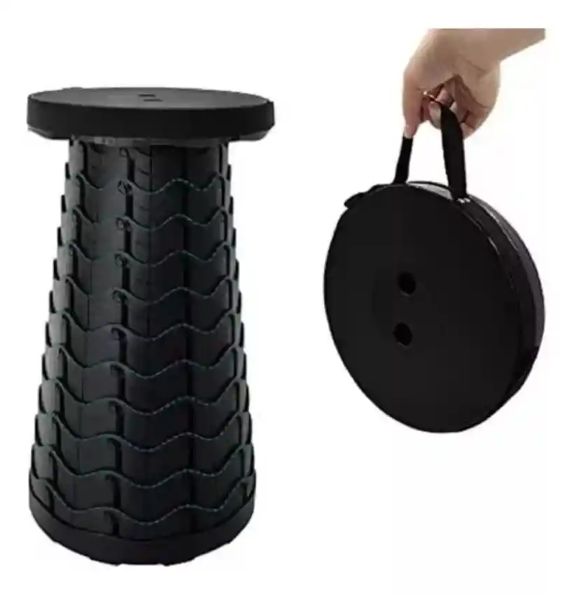 Silla Plegable Redonda Butaco Retráctil Resiste 130 Kg