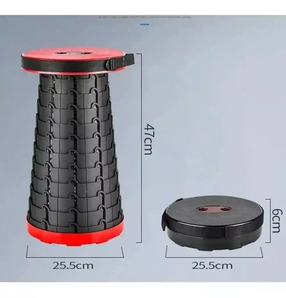 Silla Plegable Redonda Butaco Retráctil Resiste 130 Kg