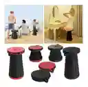 Silla Plegable Redonda Butaco Retráctil Resiste 130 Kg