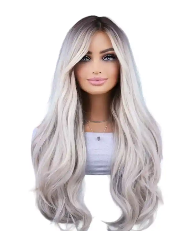 Pelucas Sintéticas Onduladas Largas Rubias