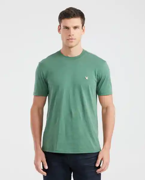 Camiseta Cuello Masculino Verde Mirto Oscuro Talla L Chevignon