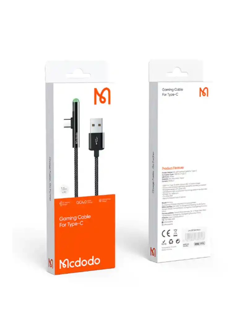 Cable Tipo C L90° Gamer Uso Rudo Carga Rápida | Carga Y Datos