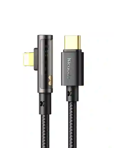 Cable Para Iphone A Usb C 36w 1.2m Transparente De 90° Mcdodo