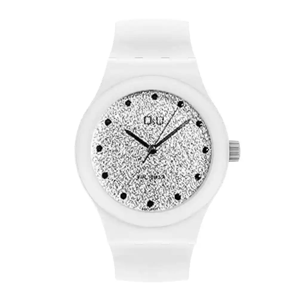 Reloj Qq Qyq Escarcha Deportivo Dama Impermeable + Estuche