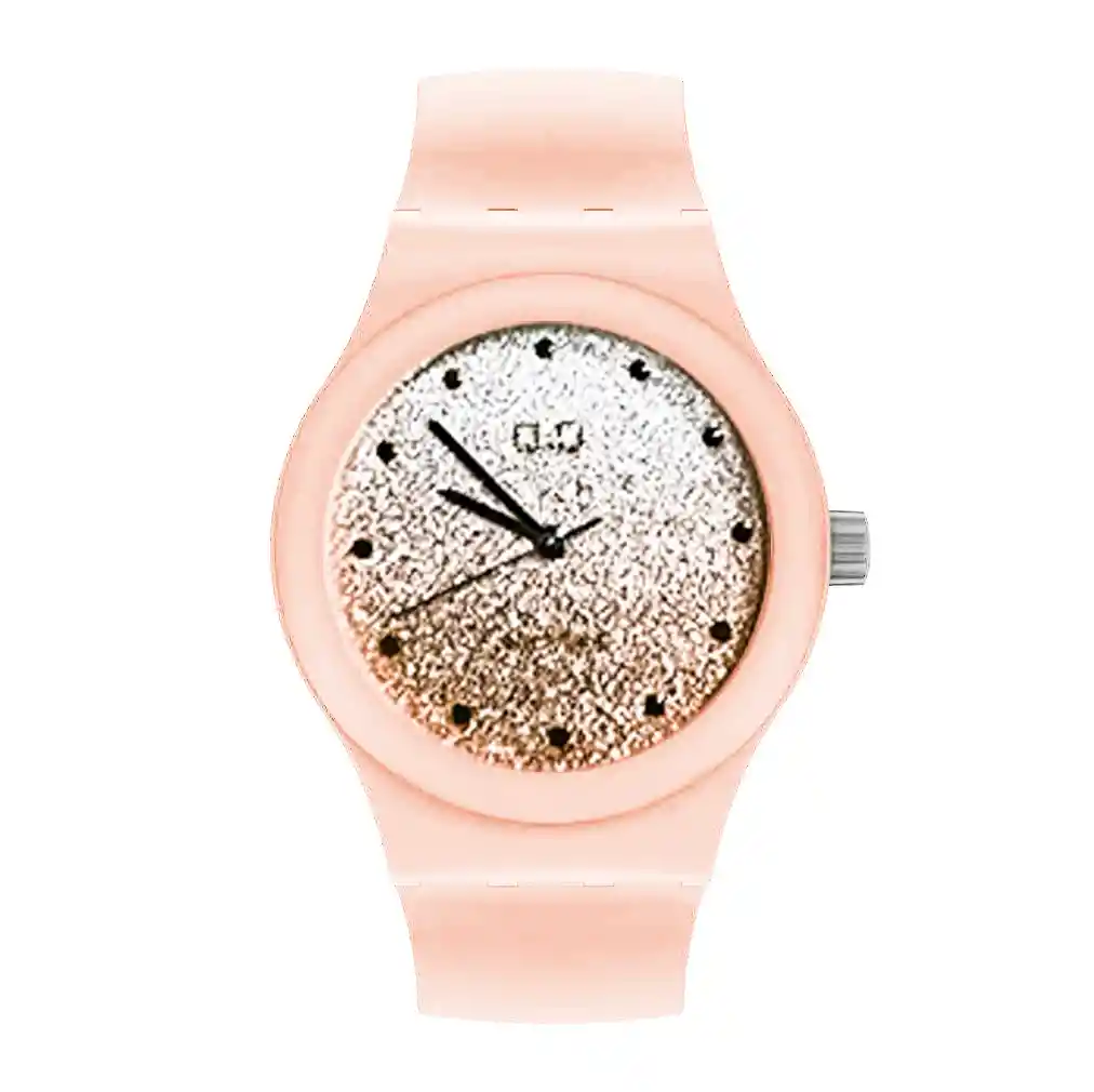 Reloj Qq Qyq Escarcha Deportivo Dama Impermeable + Estuche