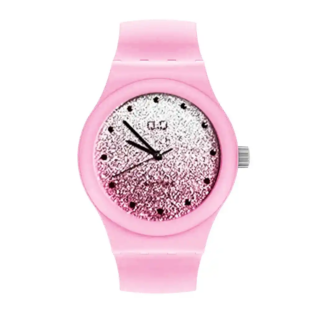 Reloj Qq Qyq Escarcha Deportivo Dama Impermeable + Estuche