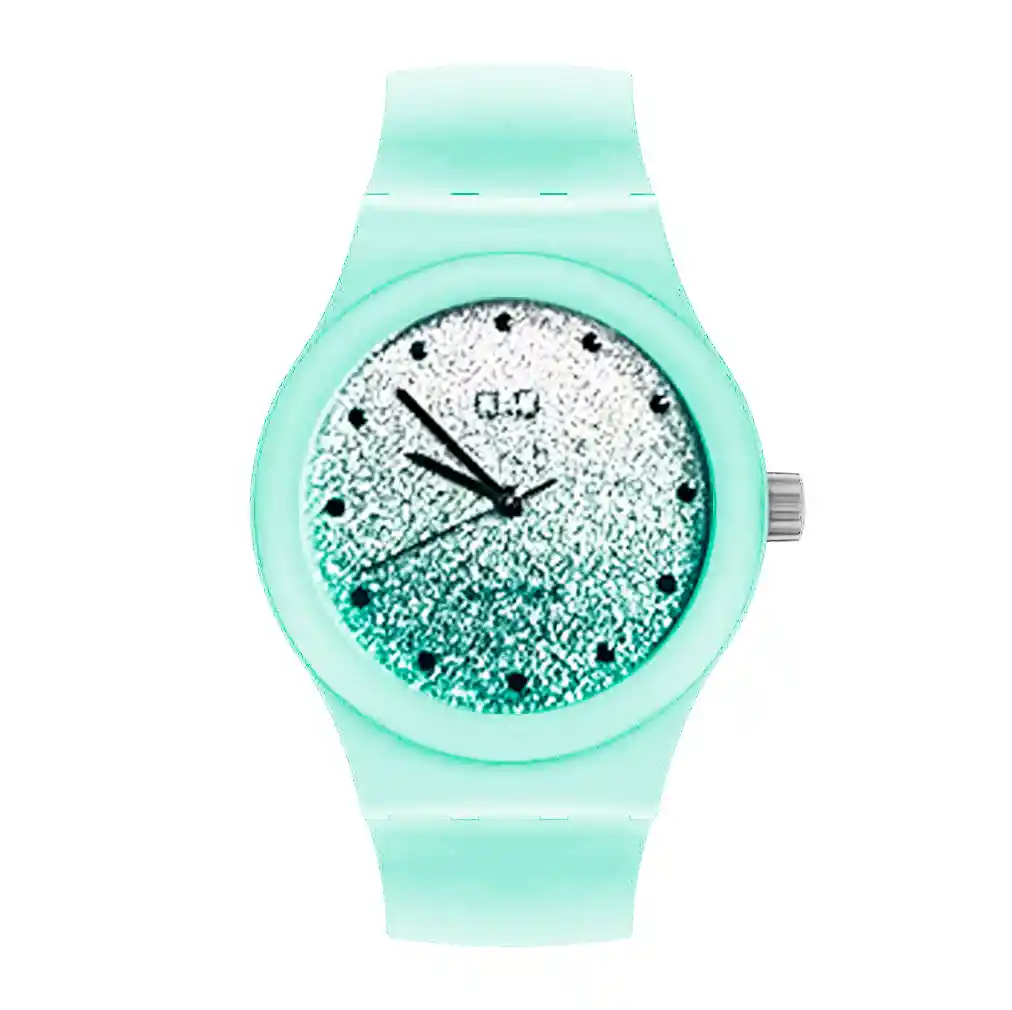 Reloj Qq Qyq Escarcha Deportivo Dama Impermeable + Estuche
