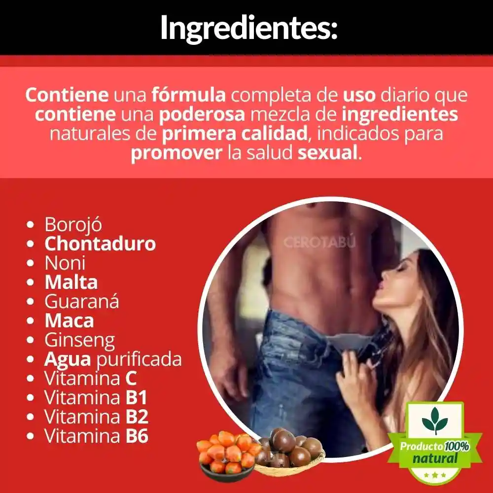 Potenciador Sexual Masculino Natural 500ml