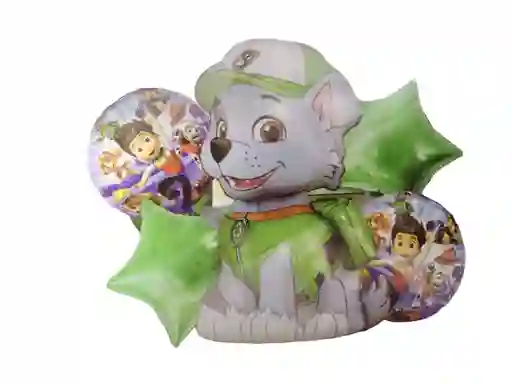 Bouquet Globos Metalizados X 5 Rocky Paw Patrol