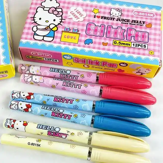 Esferos Tinta En Gel Hello Kitty Caja X12 Uds.