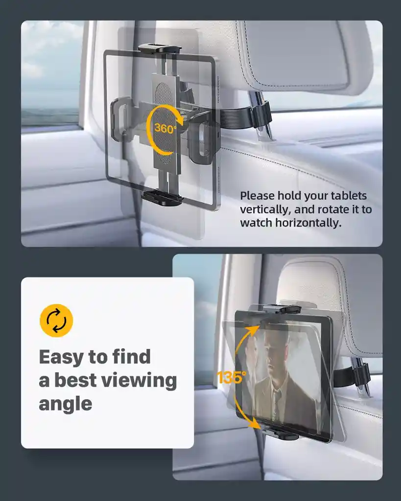 Soporte De Tablet Para Auto Lisen | Ajustable De Alta Seguridad